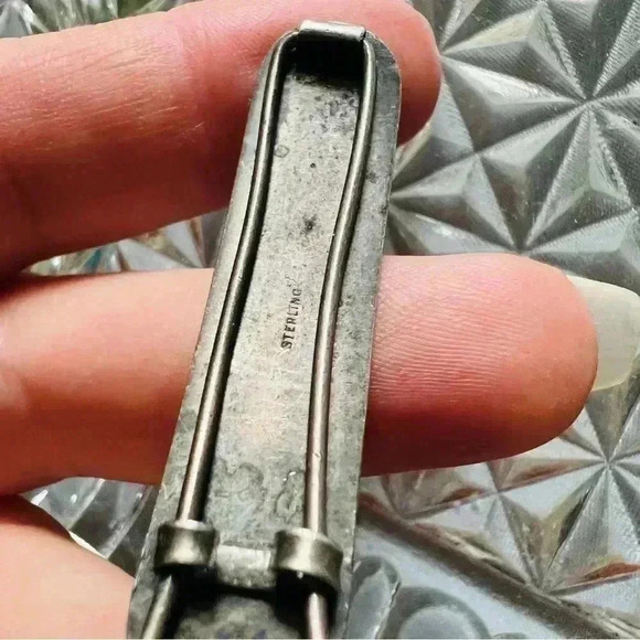 Rare Vintage Sterling Hair Clip Pin - Picture 4 of 7